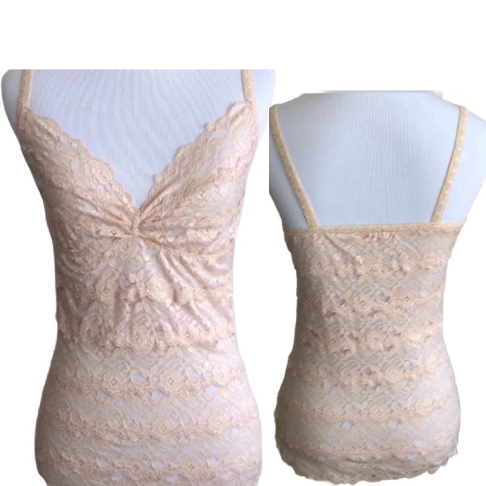 Vintage Pure lace cami, Coquette, Tiered Scalloped Soft Romantic, fairycore